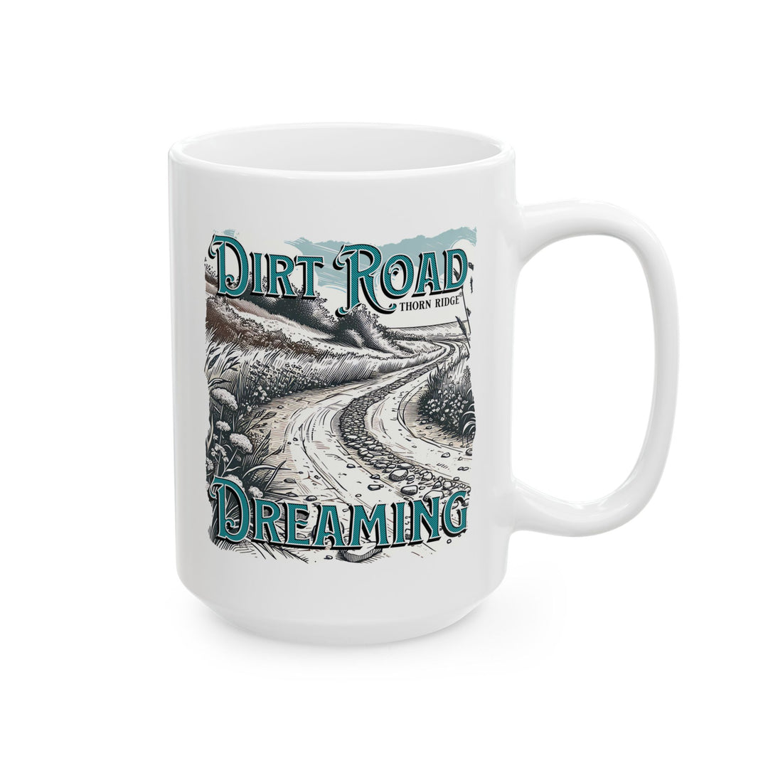 Dirt Road Dreaming Beach mug by Thorn Ridge®