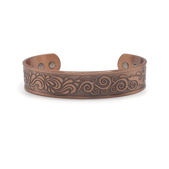 Magnetic Antique Copper Bracelet with images that represent the four elements