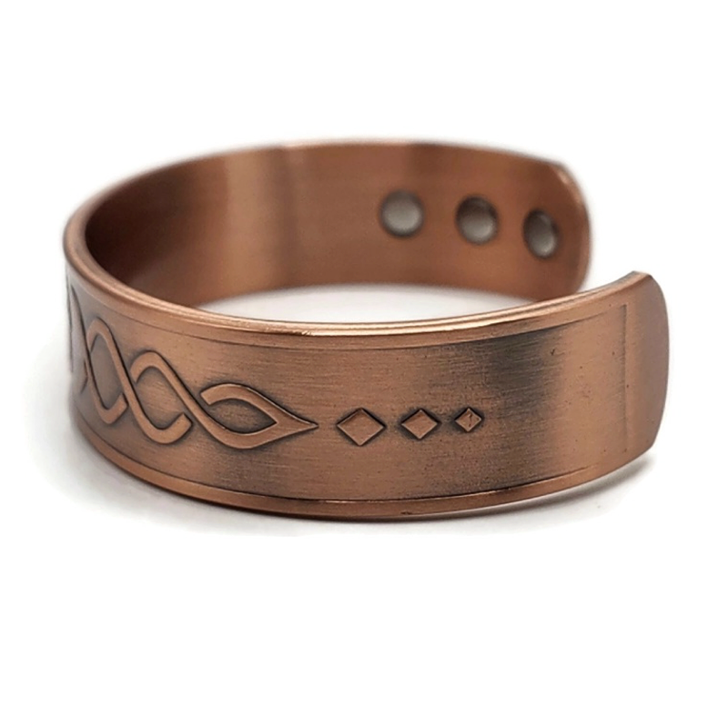 Adjustable magnetic copper tree of life bracelet.