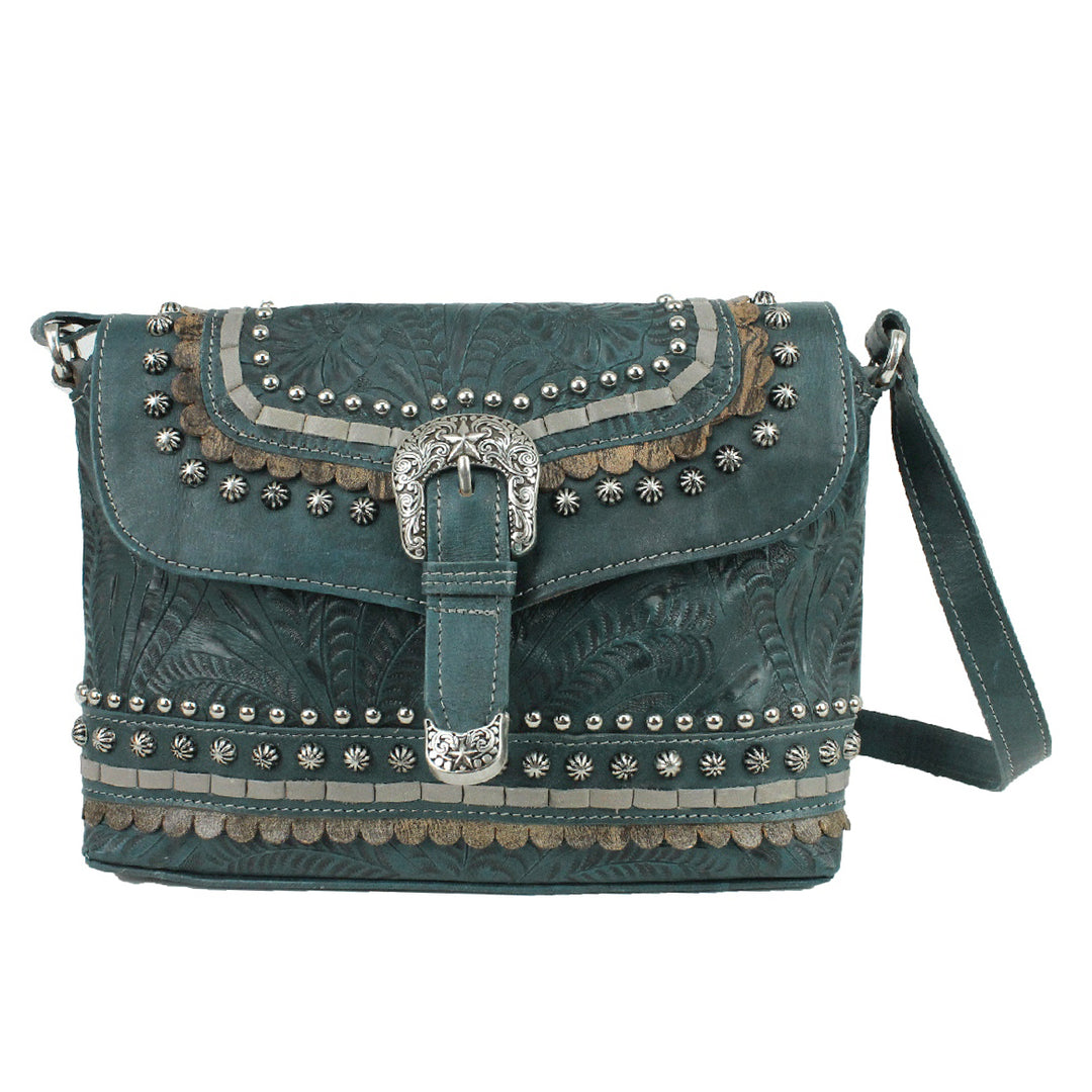 American West Blue Ridge Flap Crossbody Bag Dark Turquoise