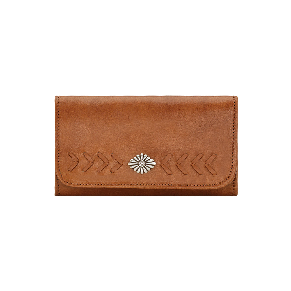 American West Mohave Canyon Ladies' Tri-Fold Wallet Natural Tan