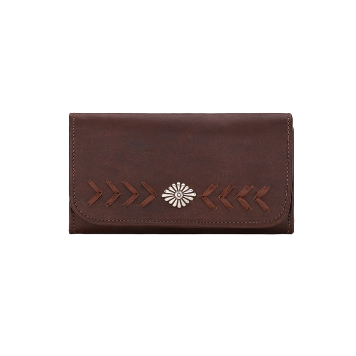 American West Mohave Canyon Ladies' Tri-Fold Wallet Chestnut Brown