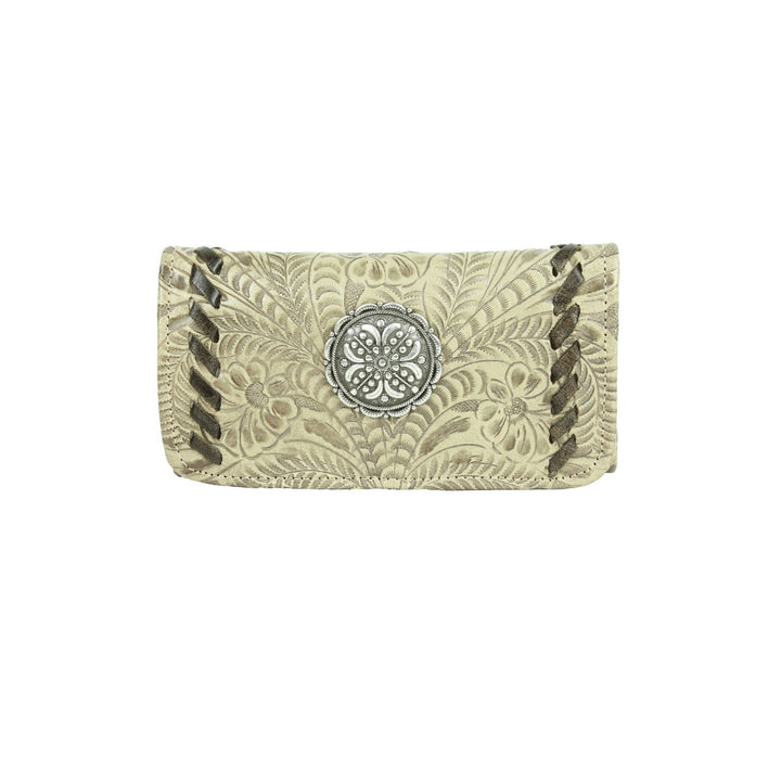 American West Lariats & Lace Ladies' Tri-Fold Wallet Sand