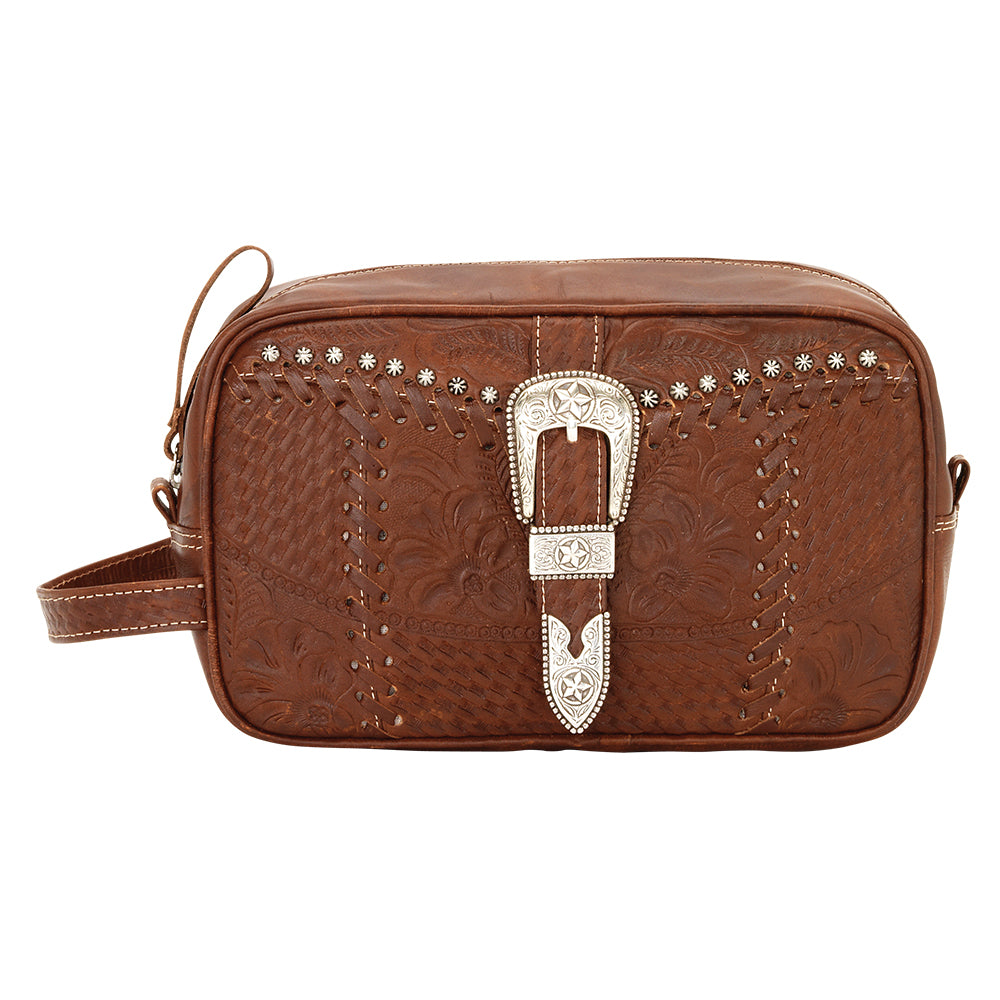 American West Retro Romance Dop/Shaving Kit Antique Brown