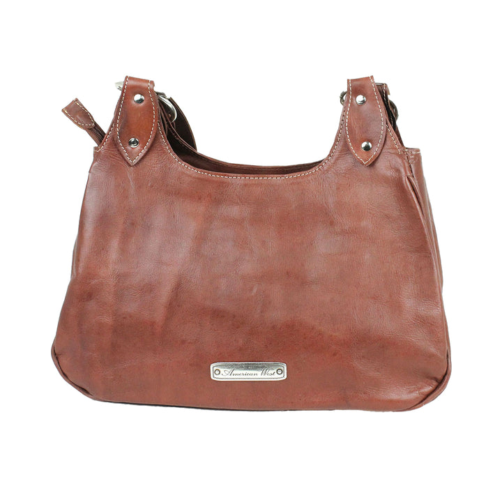 American West handbag purse described as Lady Lace Compartment Zip-Top Scoop Tote