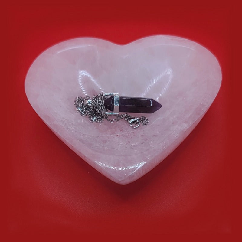 Thorn Ridge Selenite Heart Shaped Jewelry Bowl