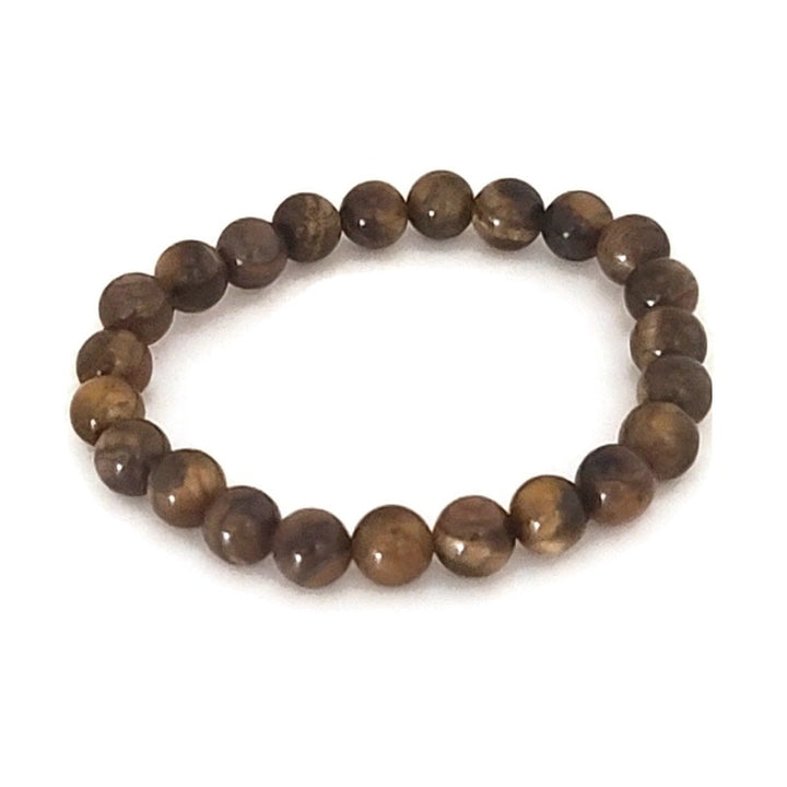 Thorn Ridge Tiger's Eye Elastic 8 mm Round Bead Bracelet