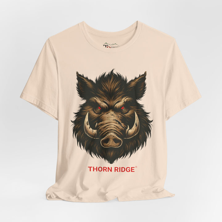  t-shirt with a boar graphic and 'Thorn Ridge' text 
