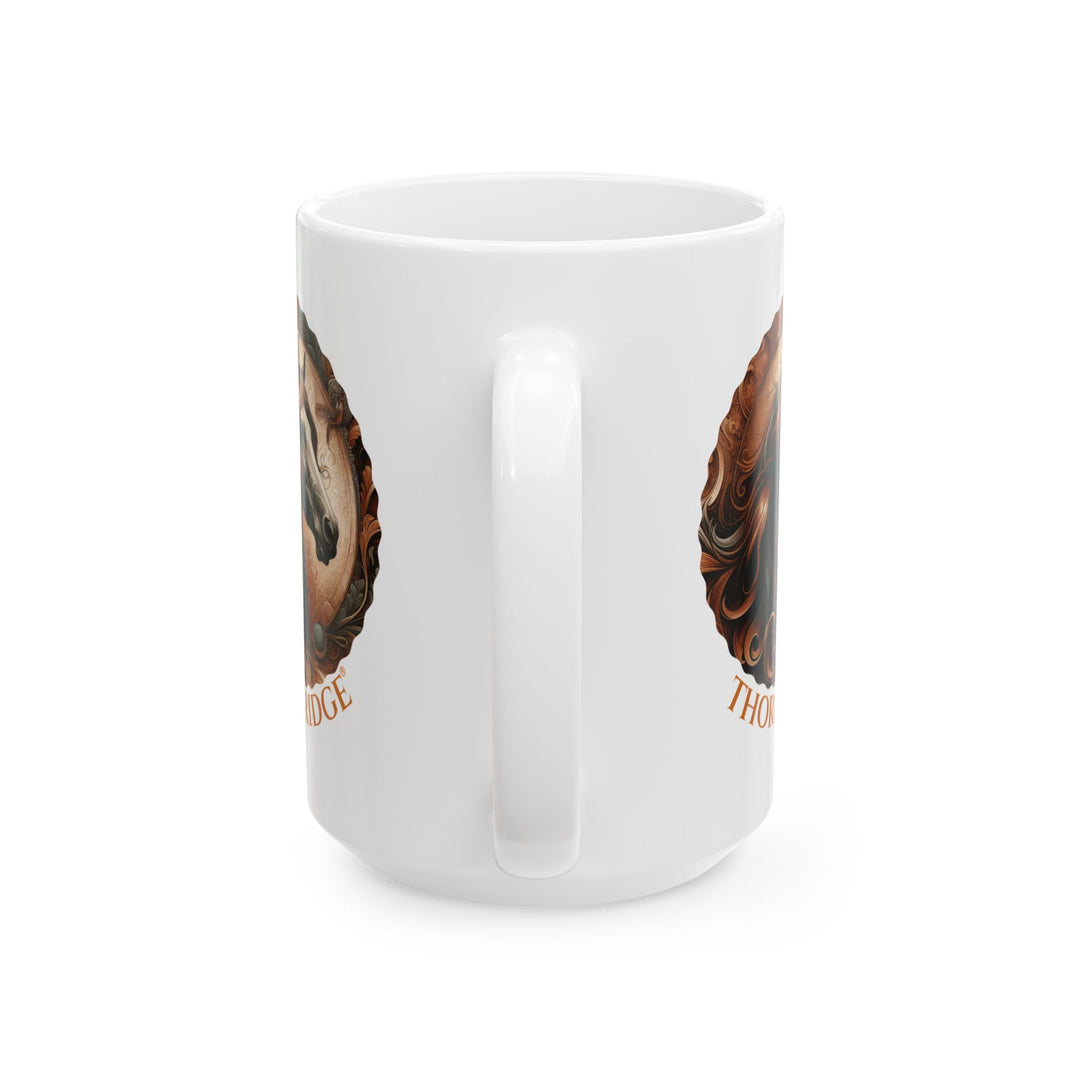 Elegant horse head mug by Thorn Ridge®