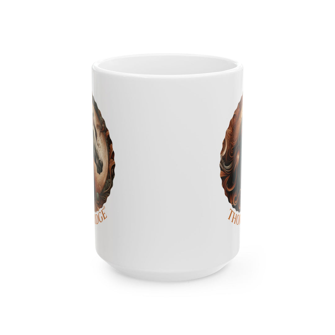 Elegant horse head mug by Thorn Ridge®
