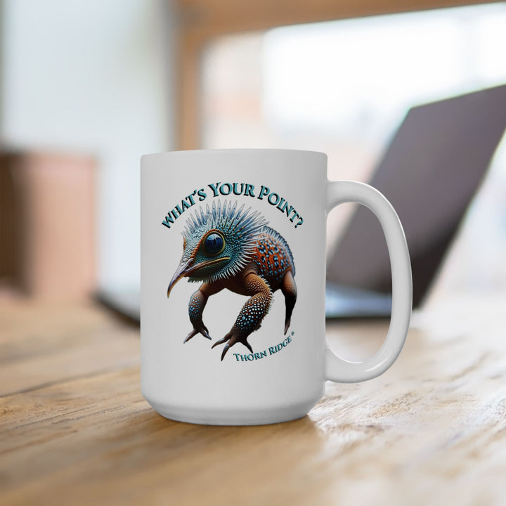 What's Your Point Mug by Thorn Ridge® featuring a spiky hybrid animal.