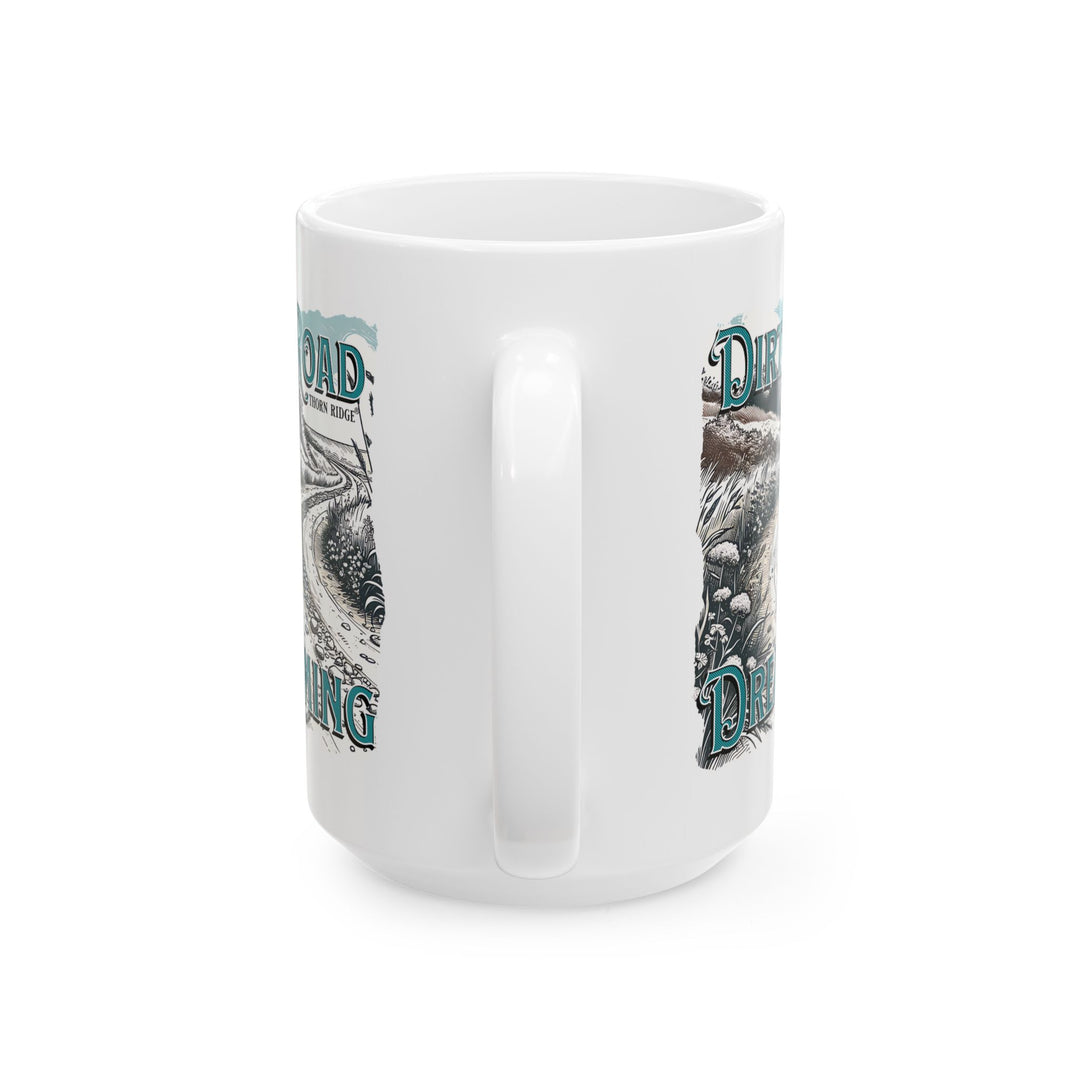 Dirt Road Dreaming Beach mug by Thorn Ridge®