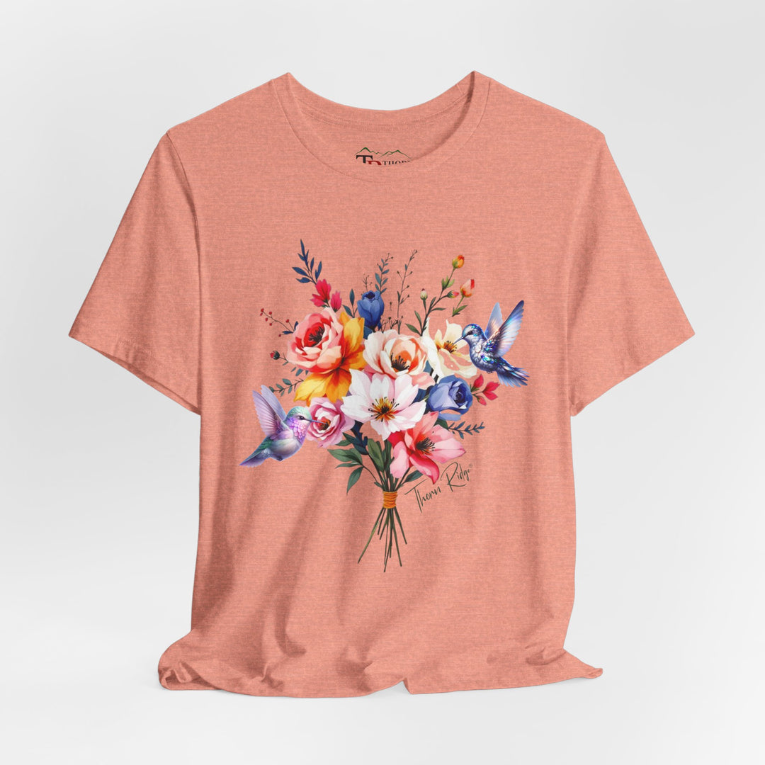 floral bouquet and hummingbirds by Thorn Ridge®.
