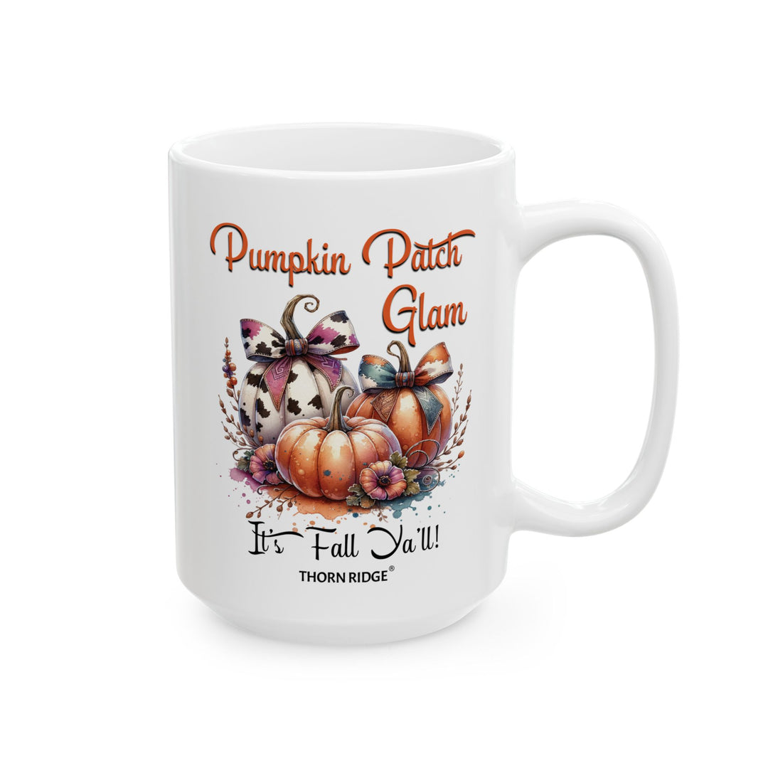 Pumpkin Patch Glam It's Fall Ya'll mug by Thorn Ridge®
