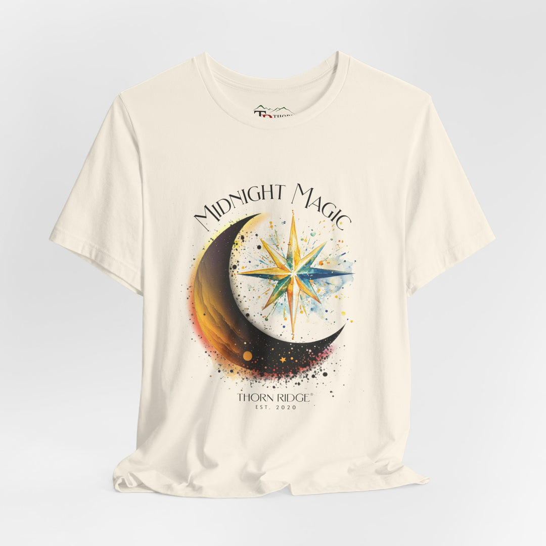 Thorn Ridge branded t-shirt with 'Midnight Magic' design featuring a moon and star