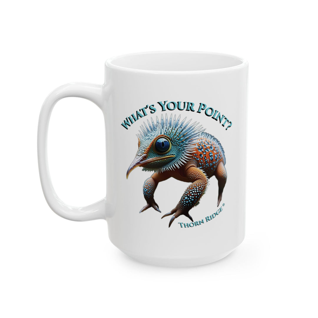 What's Your Point Mug by Thorn Ridge® featuring a spiky hybrid animal.