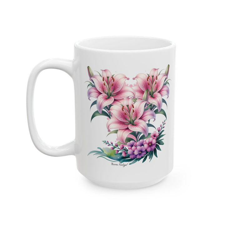 Three Lillies floral mug by Thorn Ridge®
