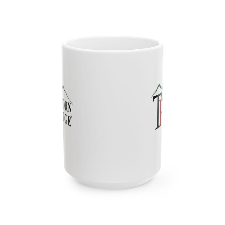 Thorn Ridge® logo on a white mug.