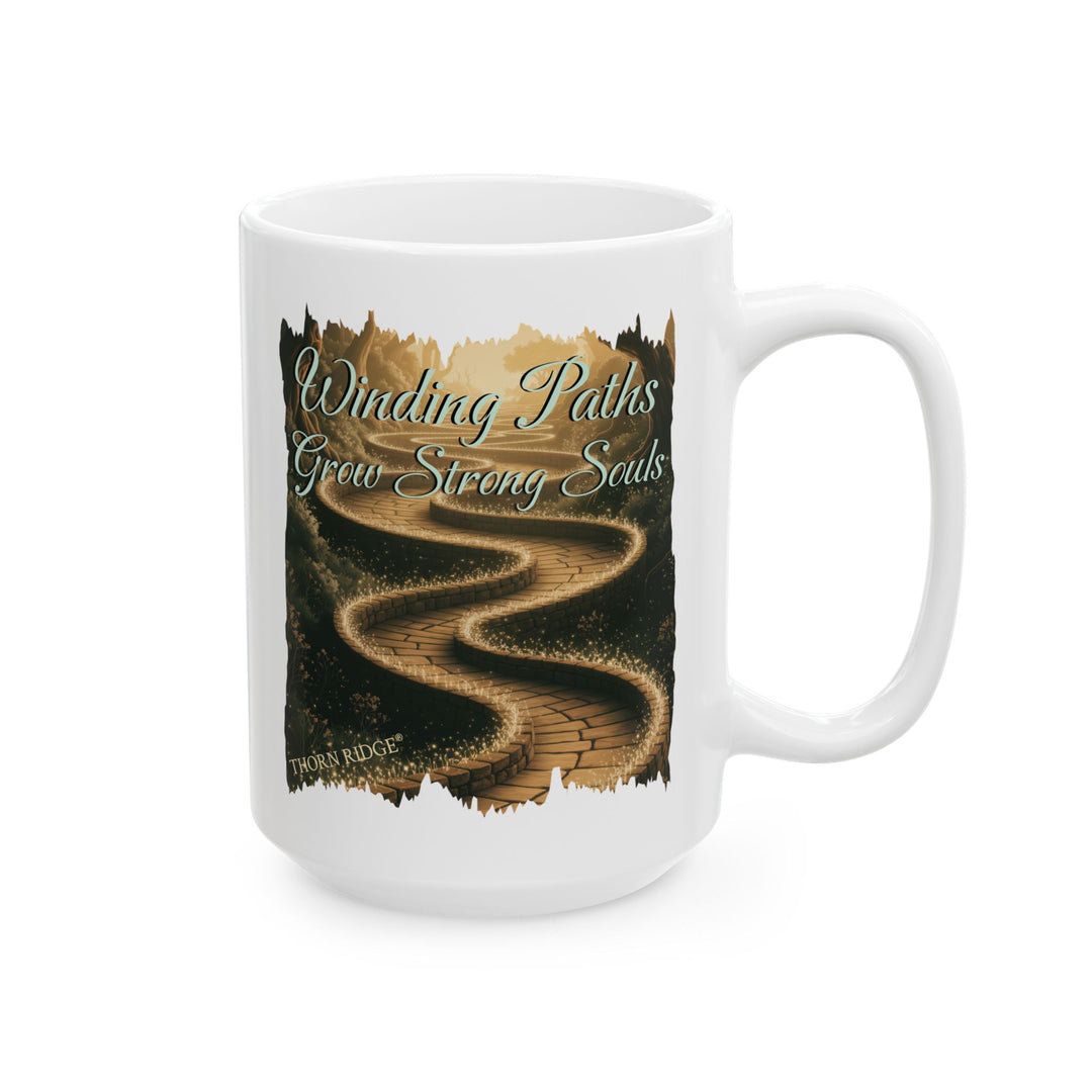 Winding Paths Grow Strong Souls mug by Thorn Ridge®