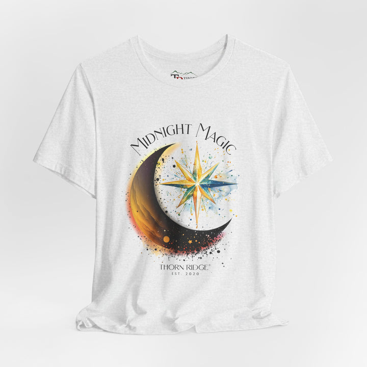 Thorn Ridge branded t-shirt with 'Midnight Magic' design featuring a moon and star