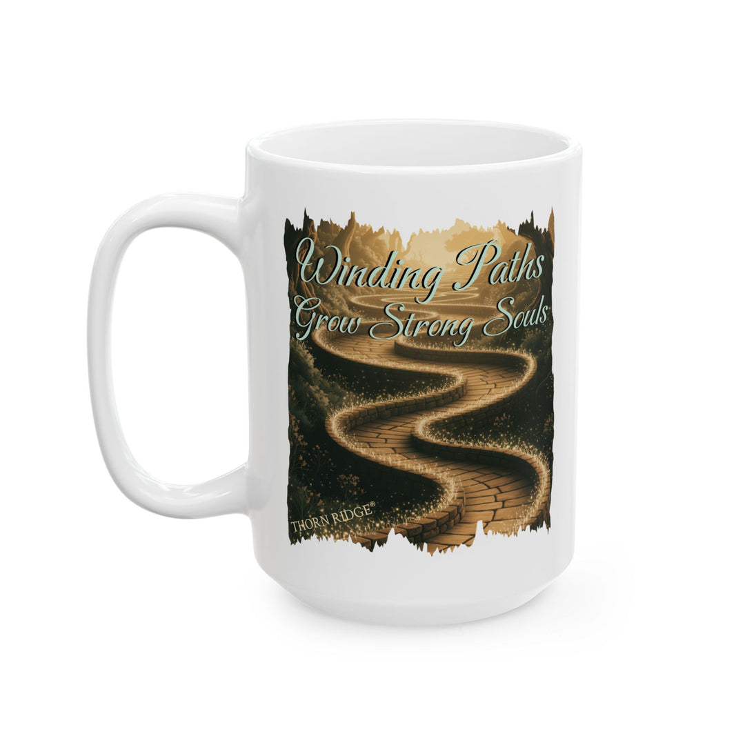 Winding Paths Grow Strong Souls mug by Thorn Ridge®