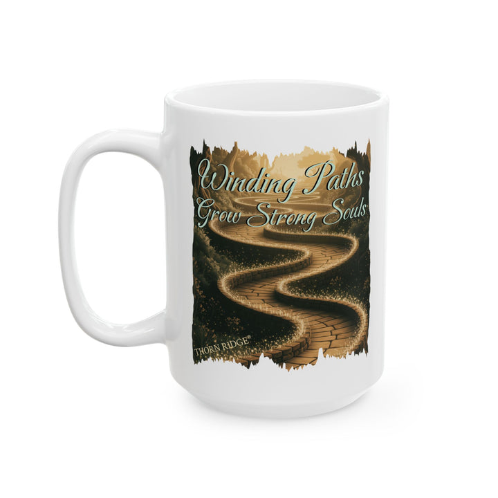 Winding Paths Grow Strong Souls mug by Thorn Ridge®
