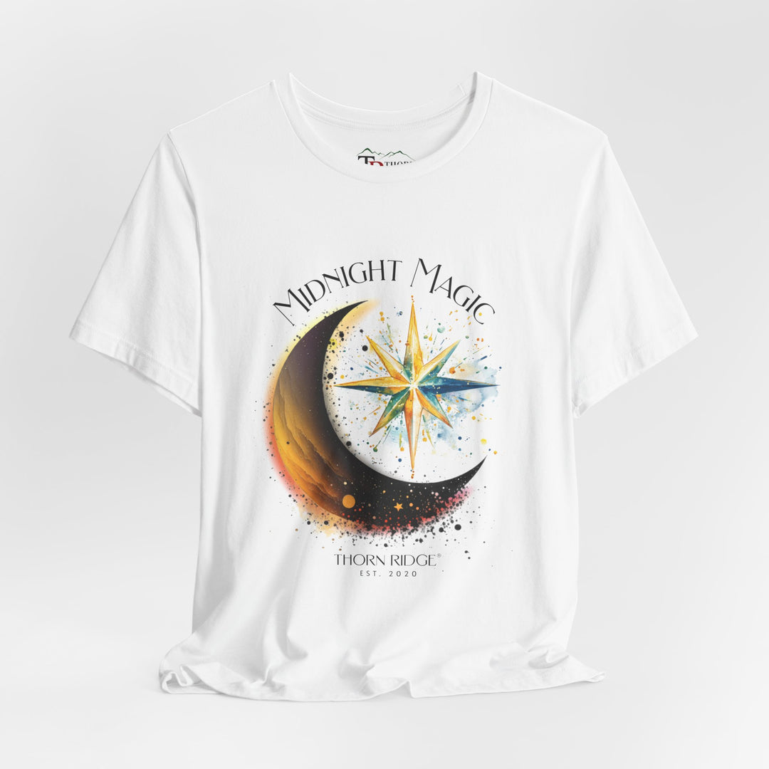 Thorn Ridge branded t-shirt with 'Midnight Magic' design featuring a moon and star