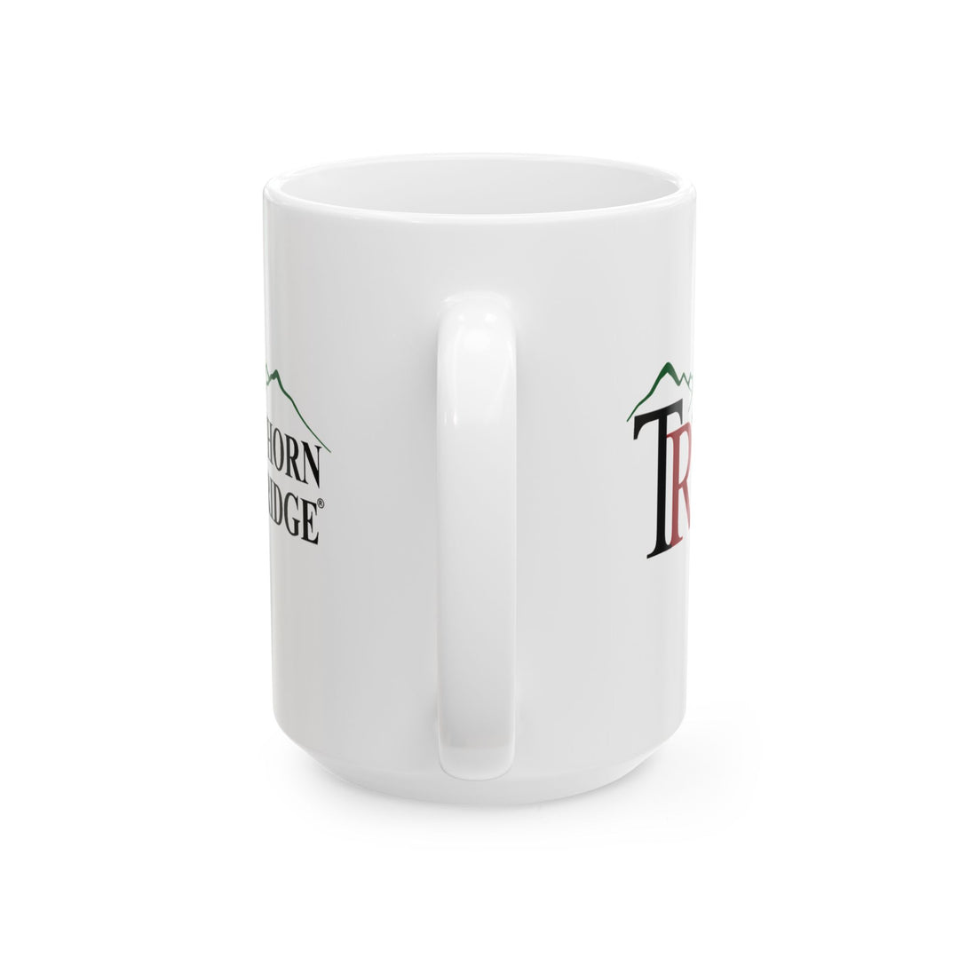 Thorn Ridge® logo on a white mug.