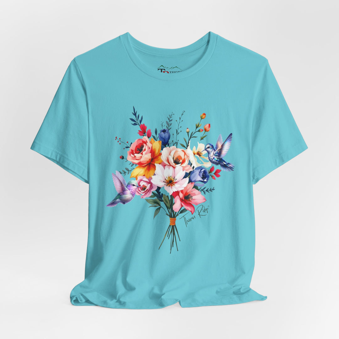 floral bouquet and hummingbirds by Thorn Ridge®.