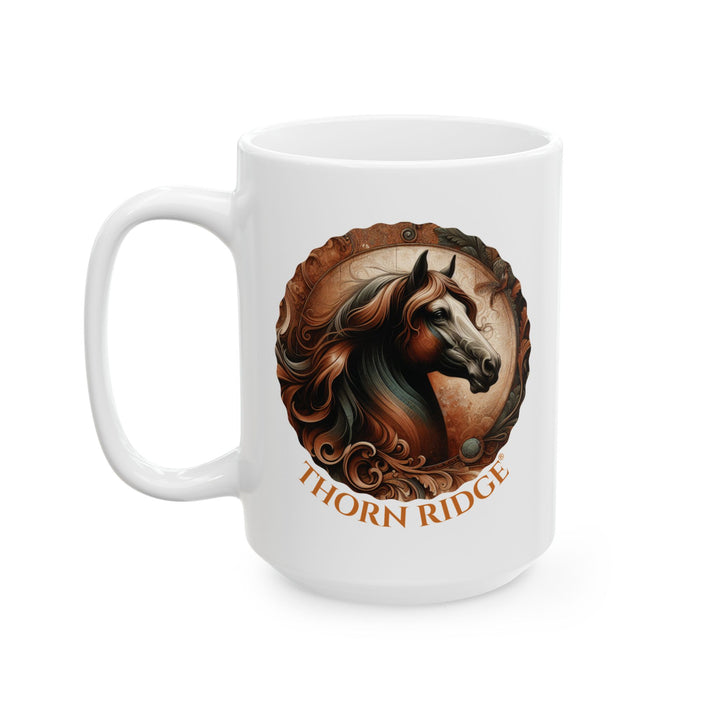 Elegant horse head mug by Thorn Ridge®