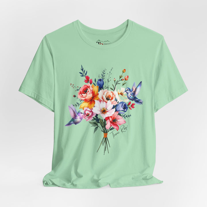 floral bouquet and hummingbirds by Thorn Ridge®.