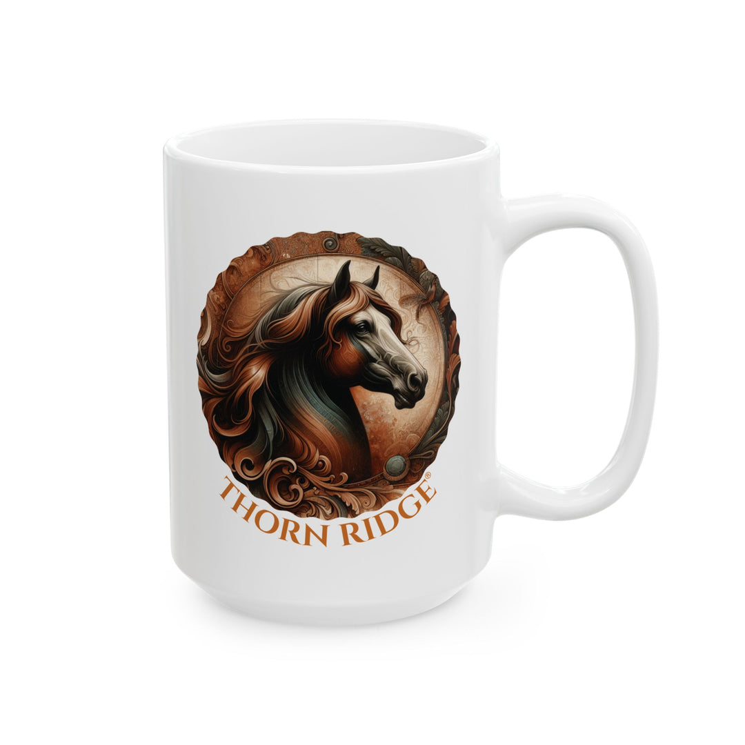 Elegant horse head mug by Thorn Ridge®