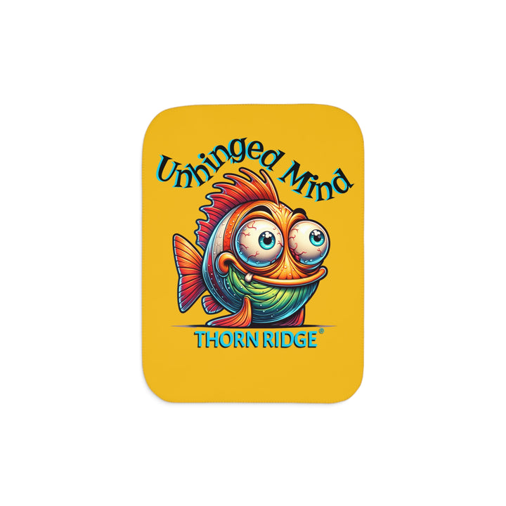 Colorful fish design with 'Unhinged Mind' text on a yellow background, featuring Thorn Ridge® branding.