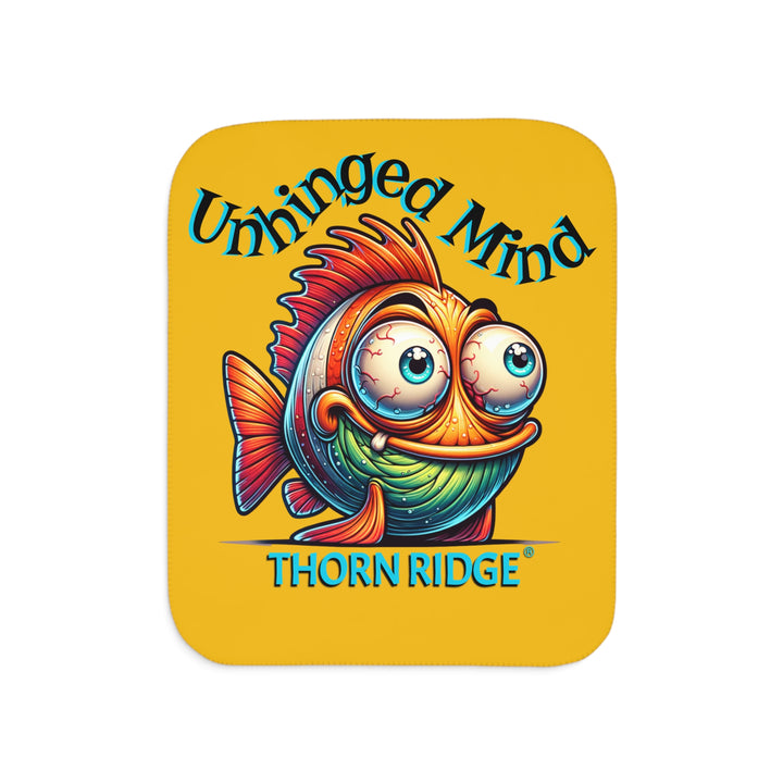 Colorful fish design with 'Unhinged Mind' text on a yellow background, featuring Thorn Ridge® branding.
