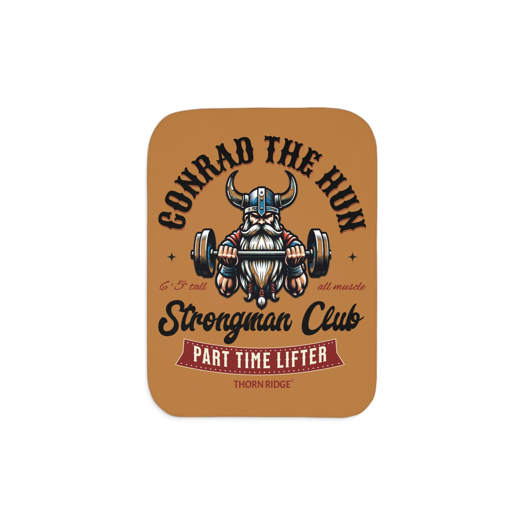 Conrad The Hun Strongman Club light brown sherpa blanket by Thorn Ridge®