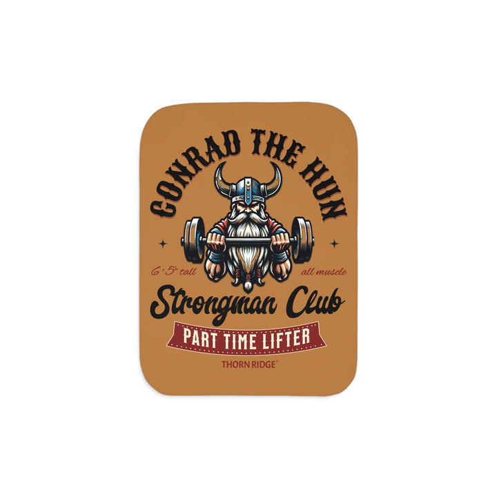 Conrad The Hun Strongman Club light brown sherpa blanket by Thorn Ridge®