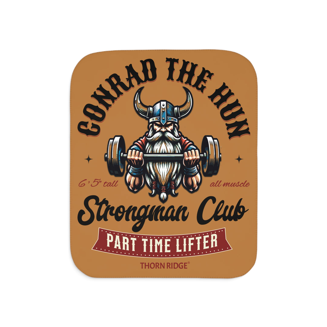 Conrad The Hun Strongman Club light brown sherpa blanket by Thorn Ridge®