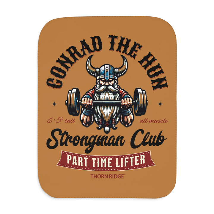 Conrad The Hun Strongman Club light brown sherpa blanket by Thorn Ridge®