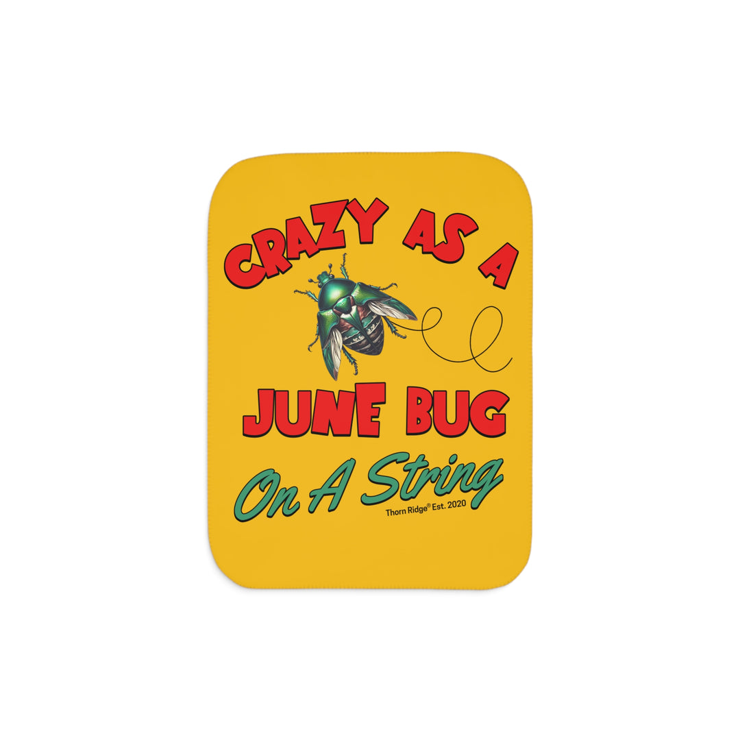 Crazy As A June Bug On A String yellow sherpa blanket by Thorn Ridge®