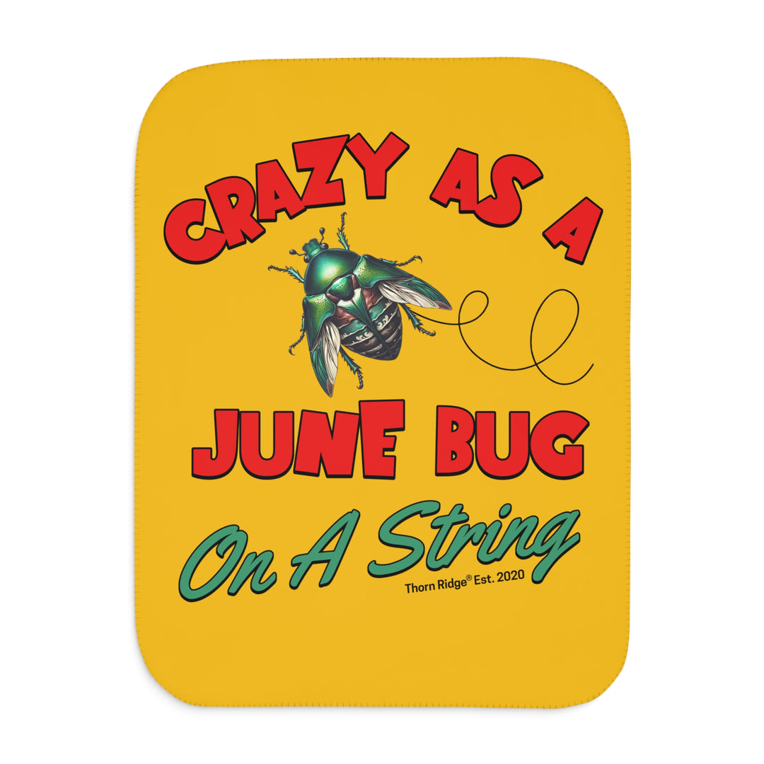 Crazy As A June Bug On A String yellow sherpa blanket by Thorn Ridge®