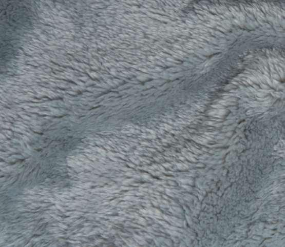 Close-up of textured gray sherpa fabric