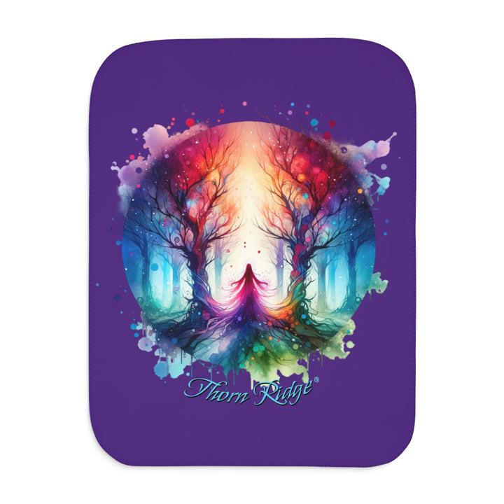 Forest Fairy purple sherpa blanket by Thorn Ridge®