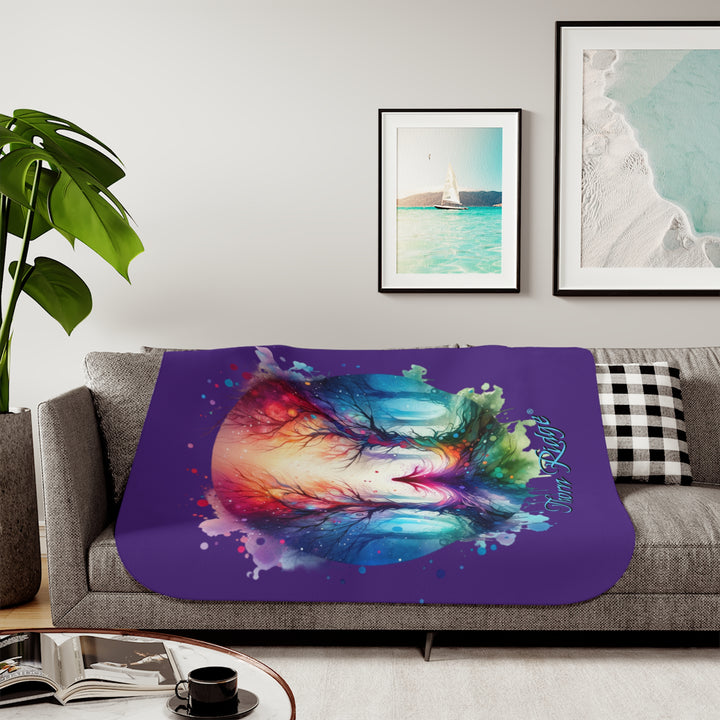 Forest Fairy purple sherpa blanket by Thorn Ridge®