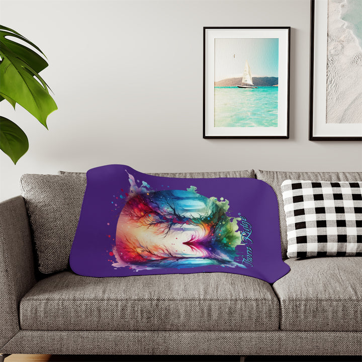 Forest Fairy purple sherpa blanket by Thorn Ridge®