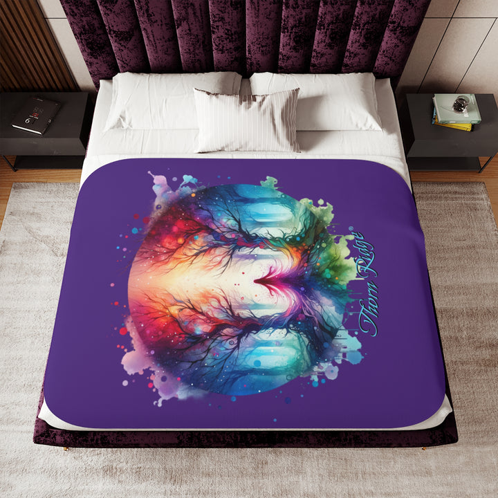 Forest Fairy purple sherpa blanket by Thorn Ridge®