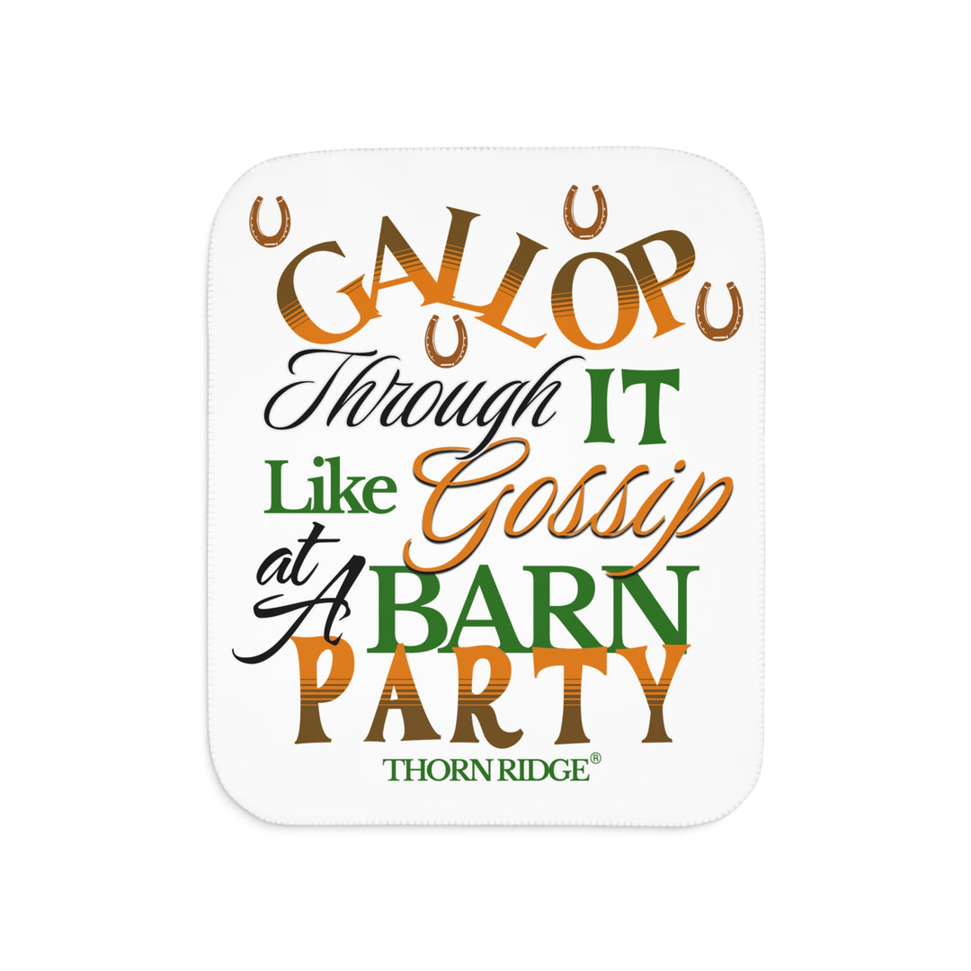 Giggle Mania Don't Get Me Started yellow sherpa blanket featuring a laughing chicken by Thorn Ridge®