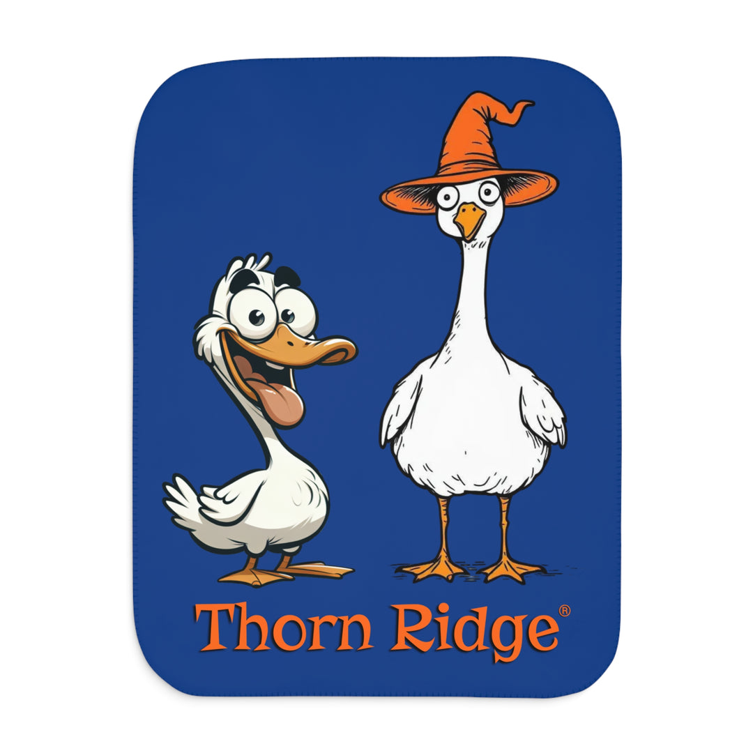 Goose and Duck halloween blue sherpa blanket by Thorn Ridge®