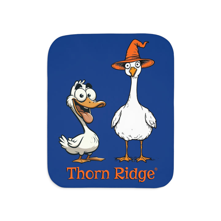 Goose and Duck halloween blue sherpa blanket by Thorn Ridge®