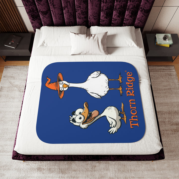 Goose and Duck halloween blue sherpa blanket by Thorn Ridge®