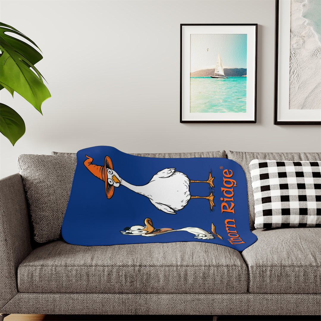 Goose and Duck halloween blue sherpa blanket by Thorn Ridge®